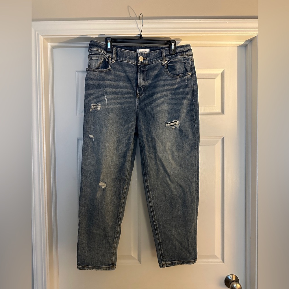 Lane Bryant Distressed Boyfriend Ankle Jeans - Blue